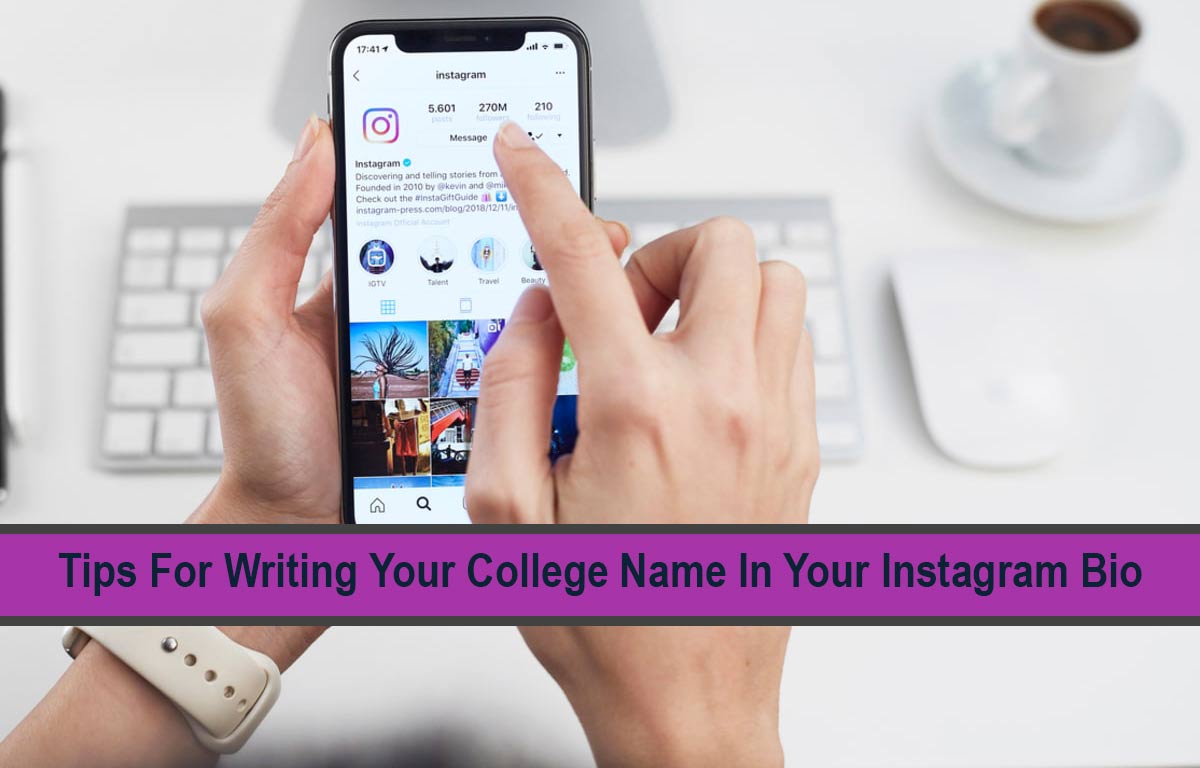 how to write college name in instagram bio