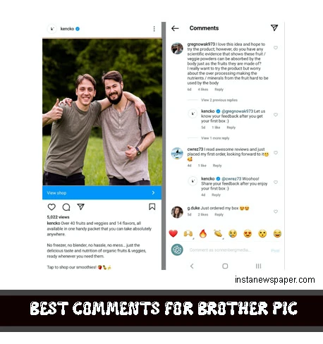 Best comments for brother pic on Instagram