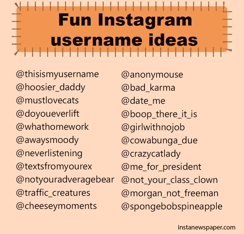 fun Instagram username ideas