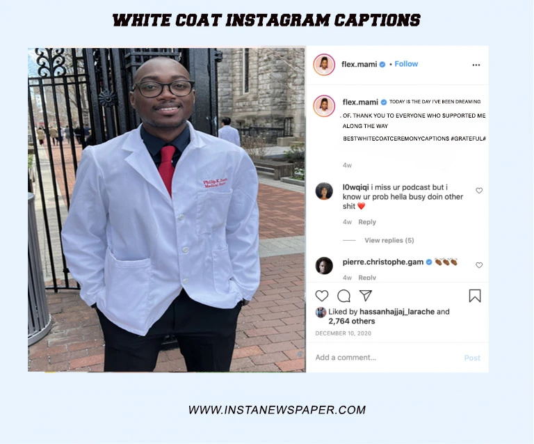 White coat Instagram captions